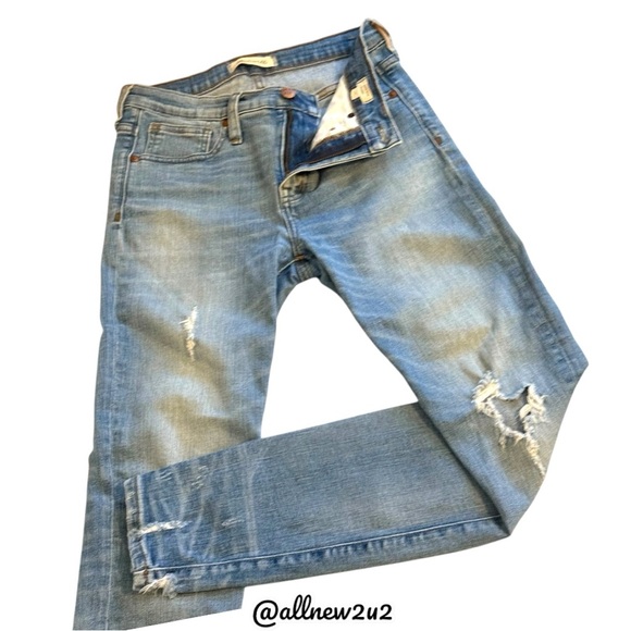 • New • Madewell Destructed-Hem Skinny Jeans Size 26 - Picture 3 of 15